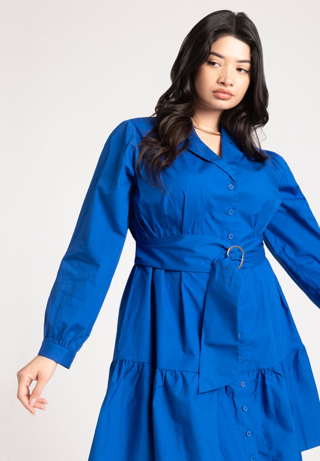 Mini Shirt Dress With Belt image number 2