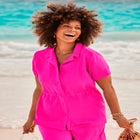 Sun Breeze Button Front Gauze Shirt Cover Up image number null