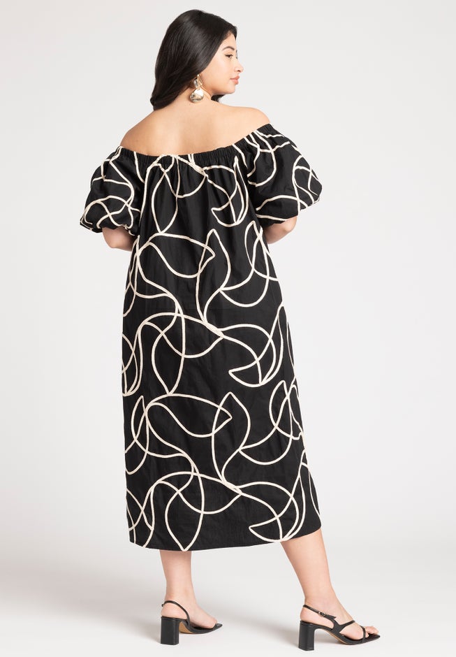 Embroidered Midi Dress image number 1