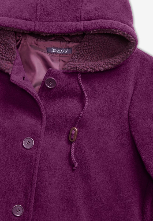 Plus Size Hooded Sherpa Fleece Coat image number 3