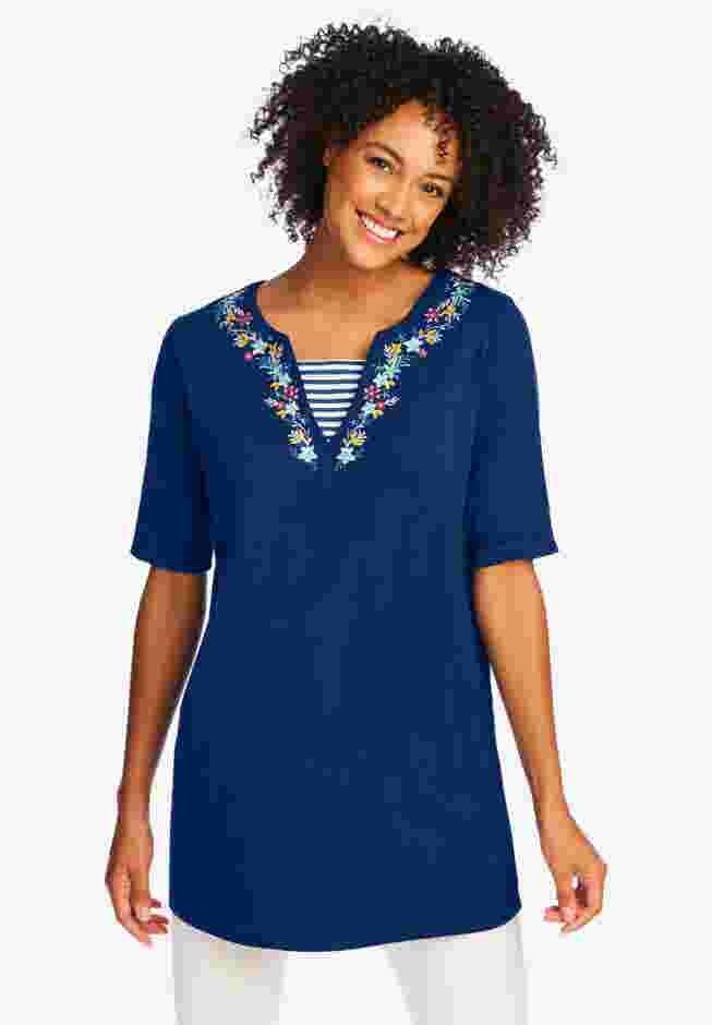 7-Day Embroidered Layered-Look Tunic image number 5