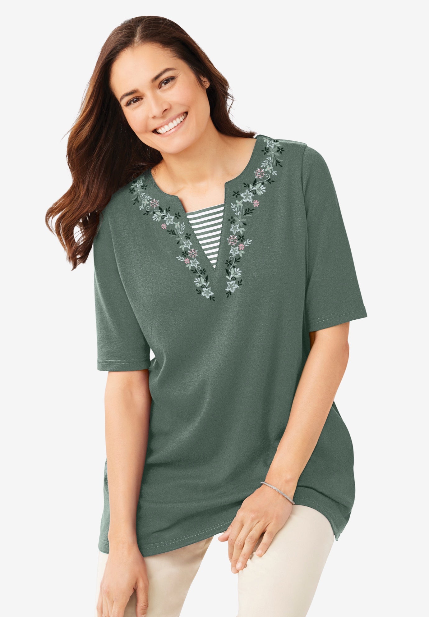7-Day Embroidered Layered-Look Tunic image number 7