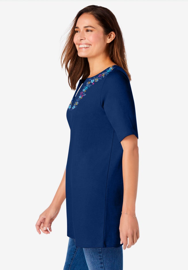 7-Day Embroidered Layered-Look Tunic image number 2