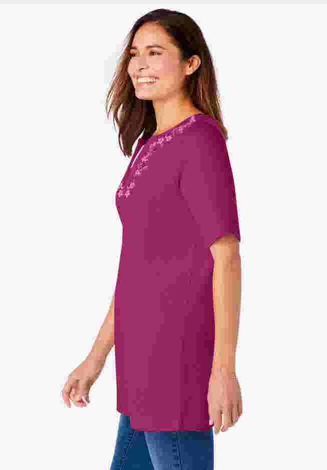 7-Day Embroidered Layered-Look Tunic image number 2
