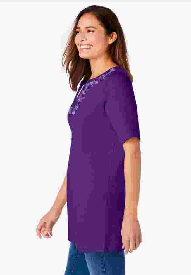 7-Day Embroidered Layered-Look Tunic image number 2