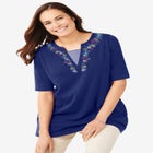 7-Day Embroidered Layered-Look Tunic image number null