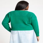 Crochet Open Stitch Boxy Cropped Sweater image number null