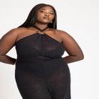 Halter Mesh Cover Up Jumpsuit image number null