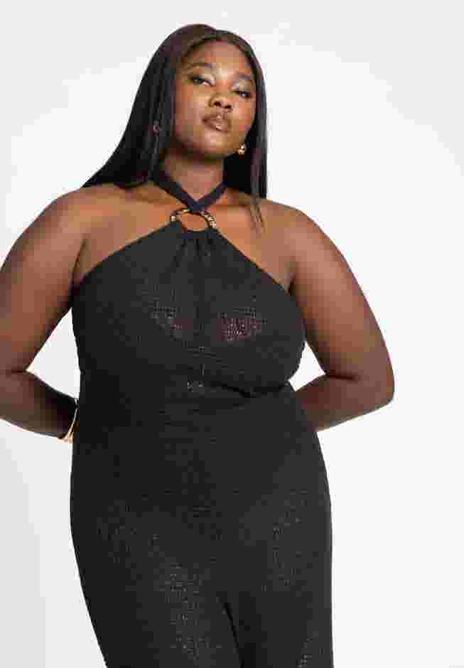 Halter Mesh Cover Up Jumpsuit image number 2