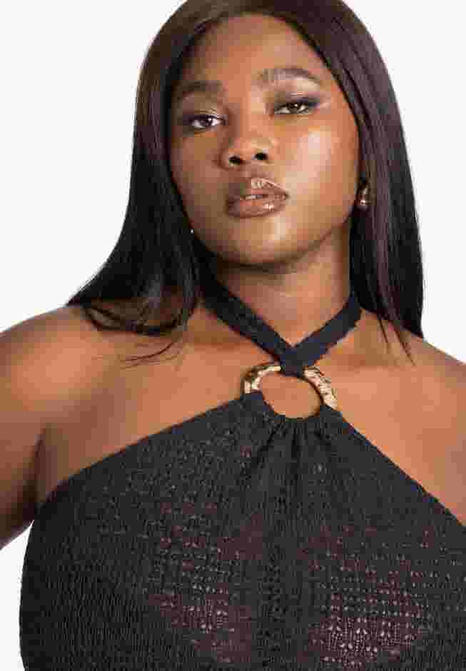 Halter Mesh Cover Up Jumpsuit image number 3