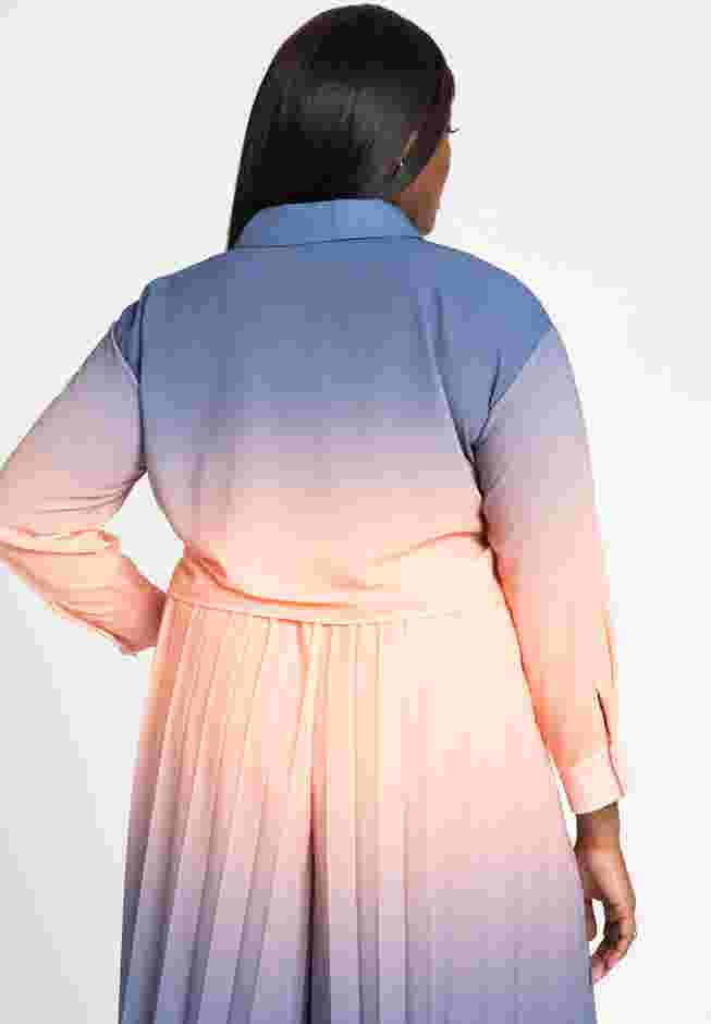 Ombre Button Front Cover Up Top image number 1