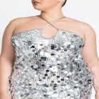 Strappy Paillette Column Dress image number null