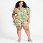 Printed Short Sleeve Button Up image number null