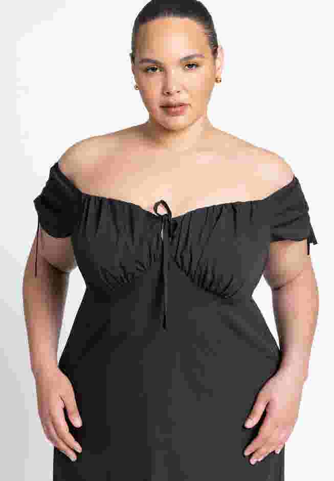 Off The Shoulder Shirred Dress image number 3