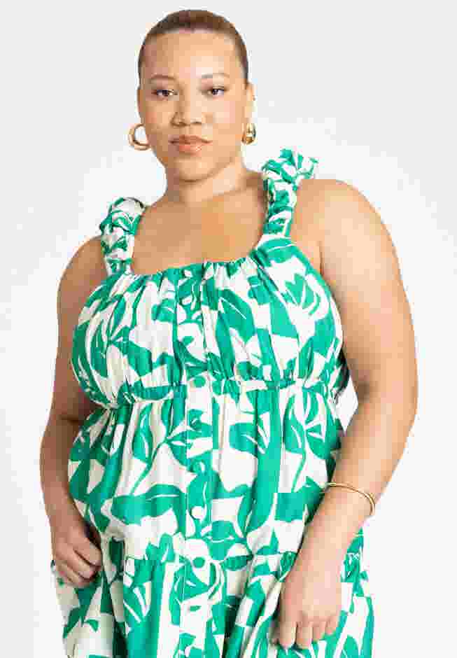 Tiered Button Up Flare Dress image number 3
