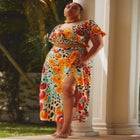 Printed Wrap Skirt image number null