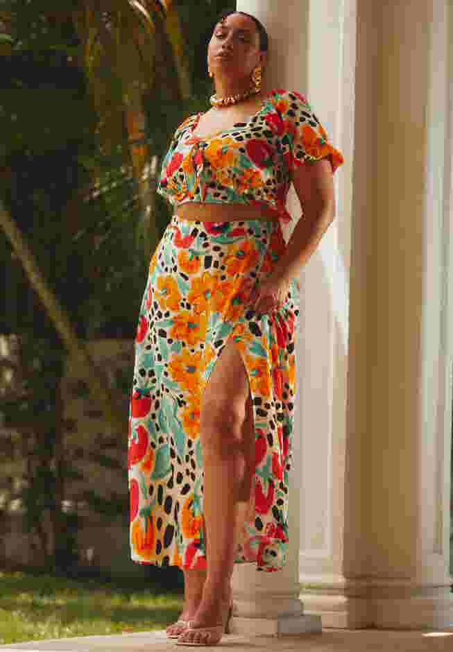 Printed Wrap Skirt image number 0