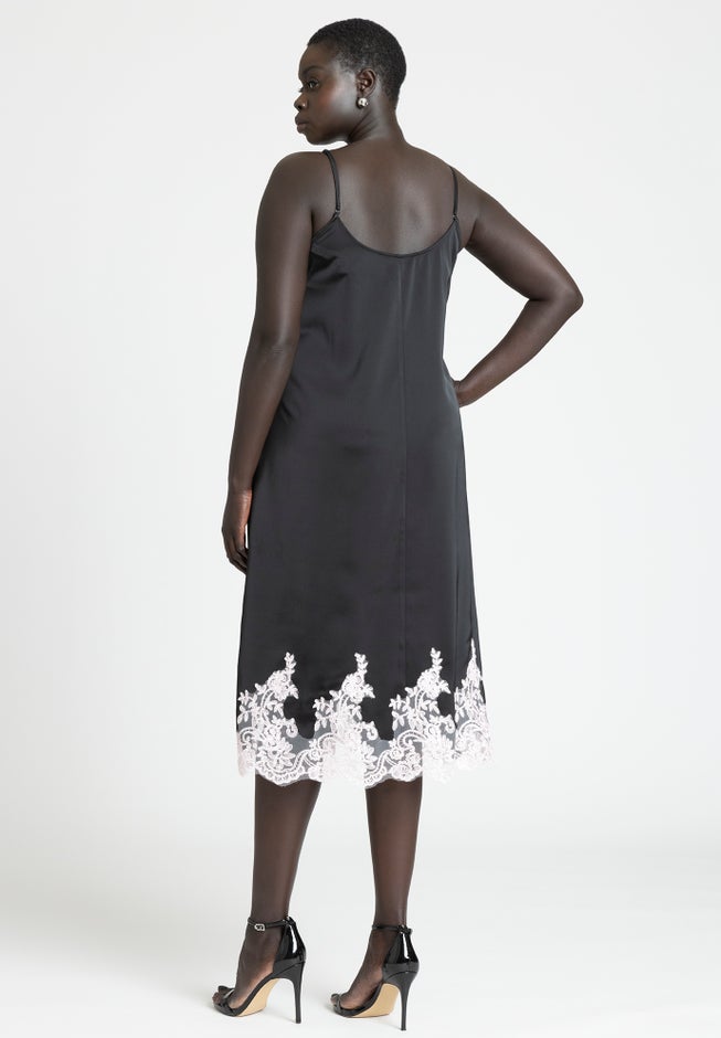 Lace Inset Slip Dress image number null