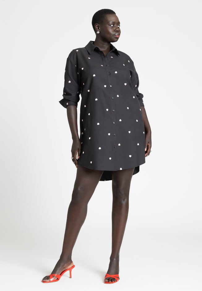 Embroidered Oversized Shirtdress image number null