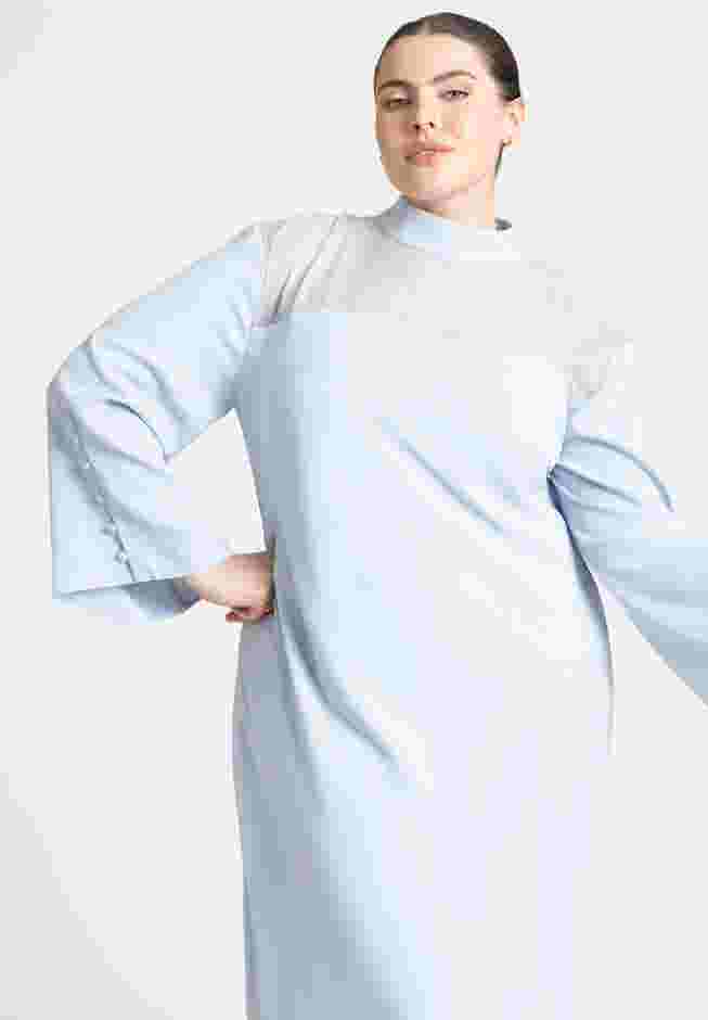 Sheer Neckline Long Sleeve Dress image number 3