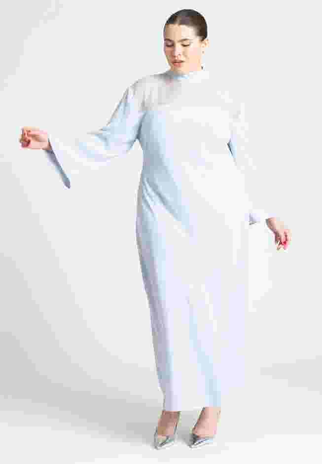 Sheer Neckline Long Sleeve Dress image number 0