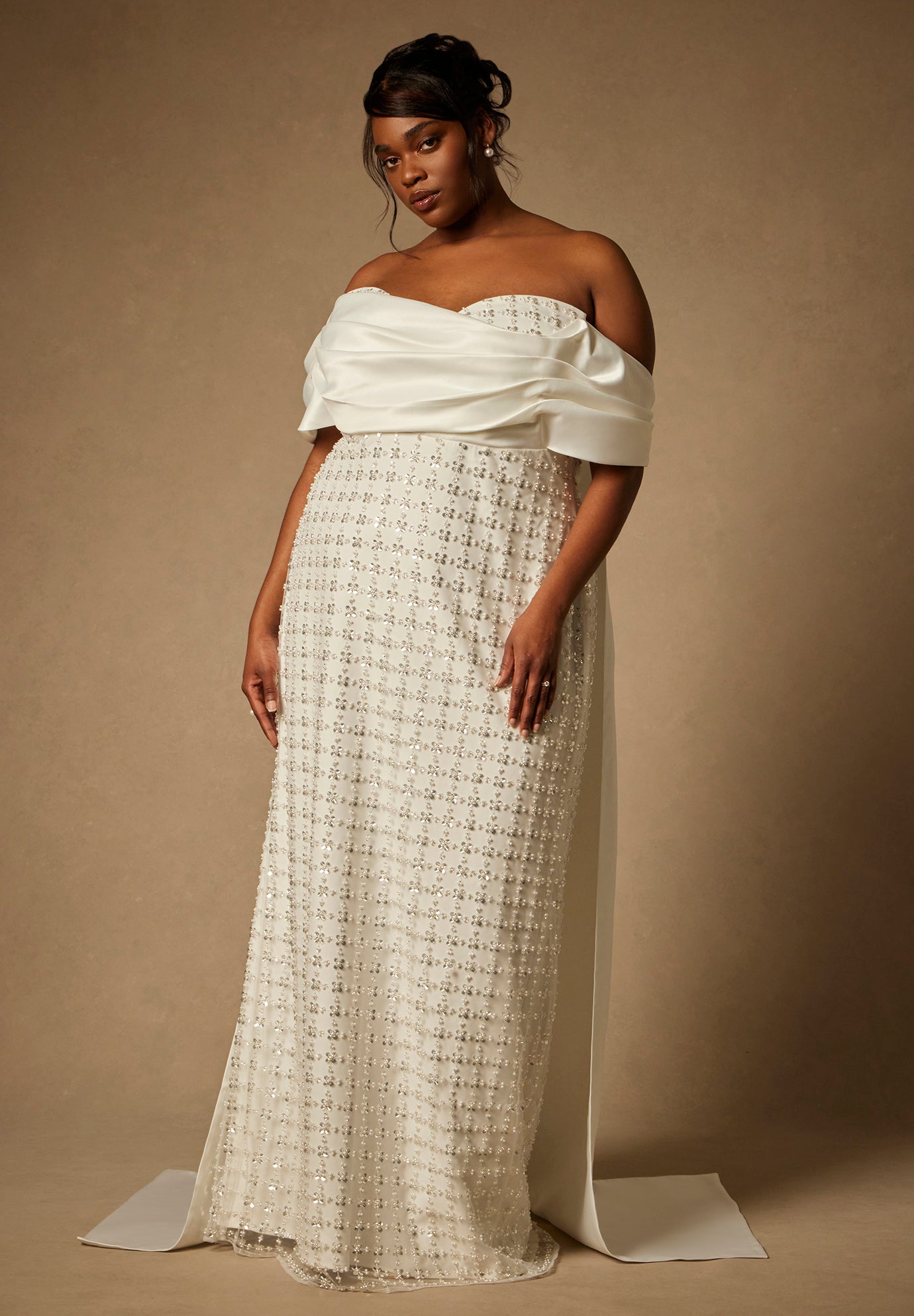 Bridal By Eloquii Embellished Column Gown With Train image number 2