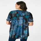 Plus Size Angelina Crinkle Crepe Y-Neck Short Sleeve Tunic image number null