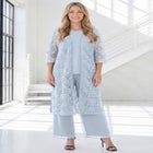 Plus Size 3-Piece Allover Lace Duster Pant Set &ndash; Formal Wear image number 0