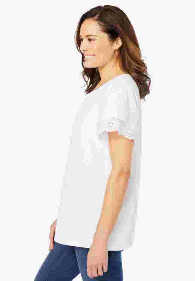 Eyelet Ruffle Tee image number 2