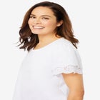 Eyelet Ruffle Tee image number null