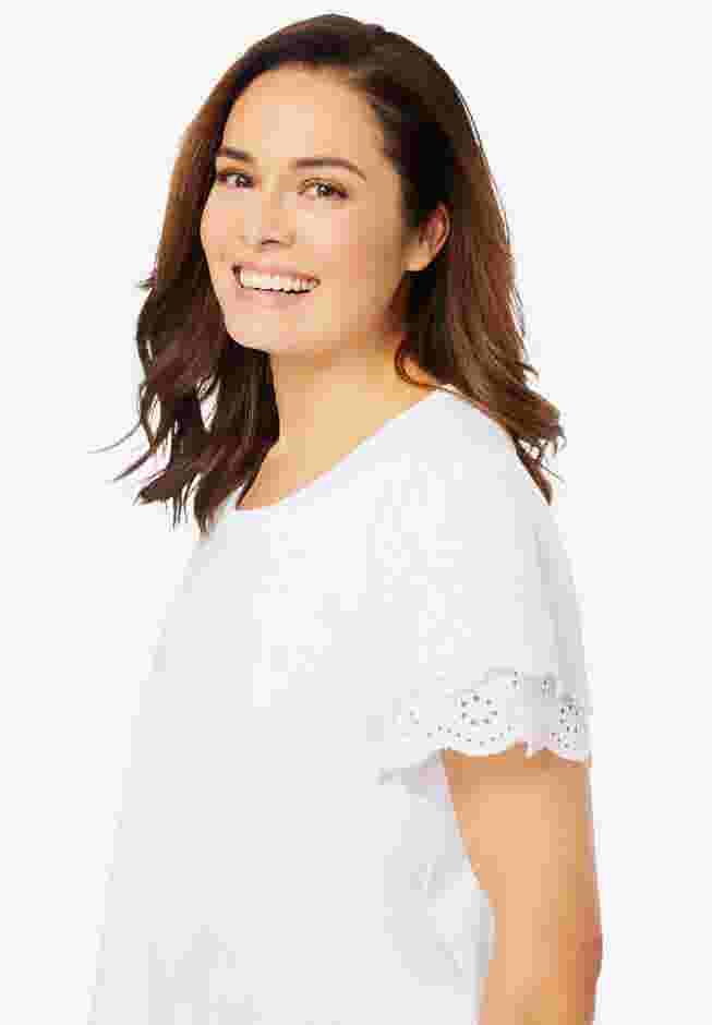Eyelet Ruffle Tee image number 3