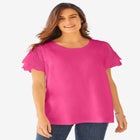 Eyelet Ruffle Tee image number null