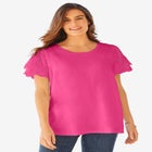 Eyelet Ruffle Tee image number null