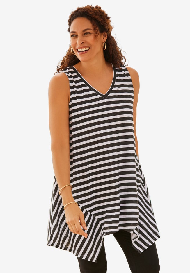 Sleeveless Hanky Hem Tunic image number null