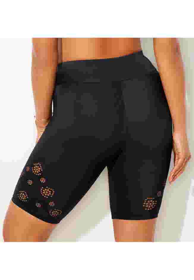 8" Laser Cut High Waist Swim Bike Short image number 1