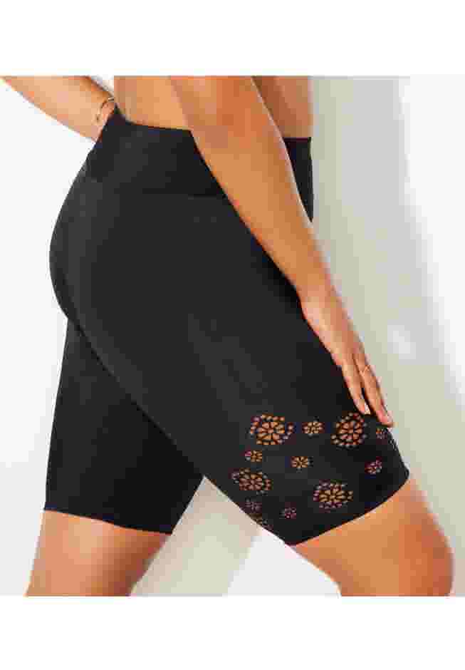 8" Laser Cut High Waist Swim Bike Short image number 2