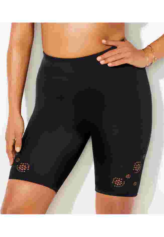 8" Laser Cut High Waist Swim Bike Short image number 3