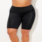 8" Shimmer Color Block High Waist Swim Bike Short image number null