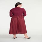 Mockneck Twofer Midi Dress image number null