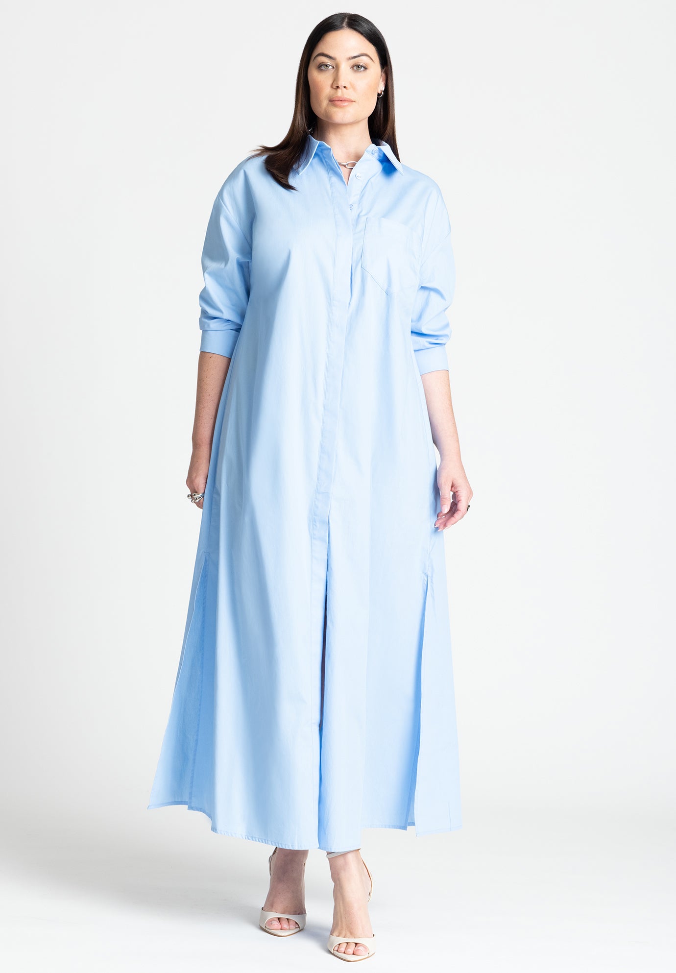 Collared Maxi Shirt Dress image number 0