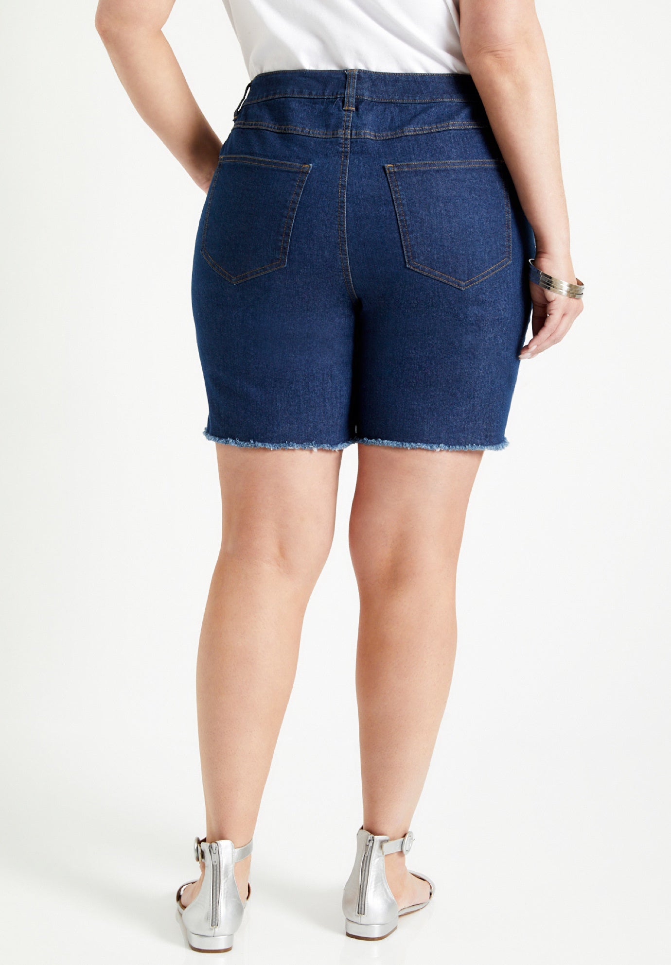Raw Hem Curvie Fit Denim Shorts image number 1