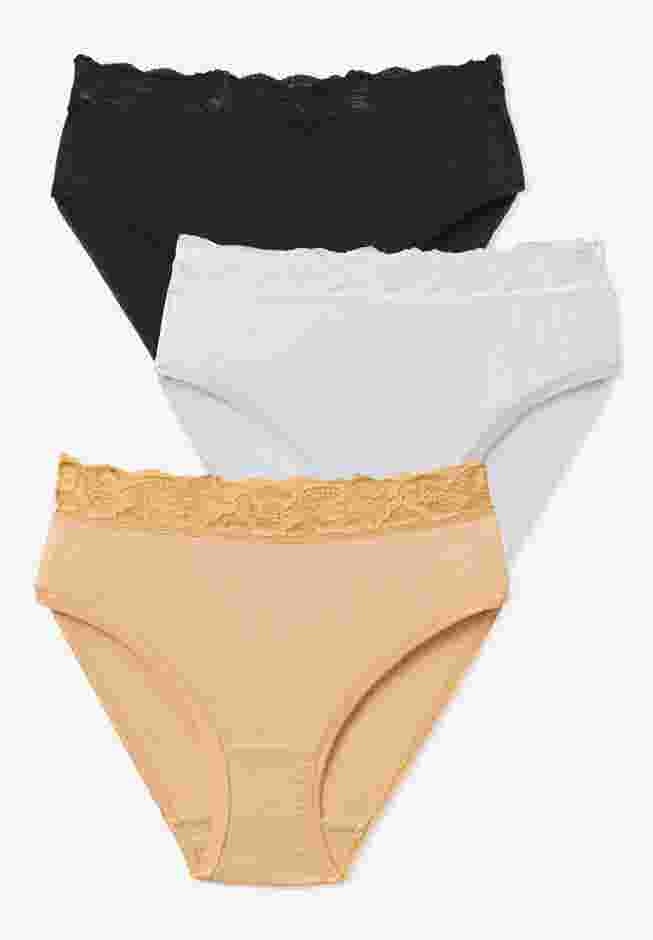 Lace Waist Hi-Cut Brief 3-Pack image number 0