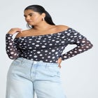 Off The Shoulder Polka Dot Top image number null