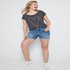 Rolled Hem Denim Shorts image number null