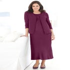 Lettuce Trim Knit Jacket Dress image number null