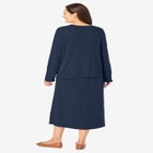 Lettuce Trim Knit Jacket Dress image number null