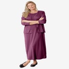 Lettuce Trim Knit Jacket Dress image number null