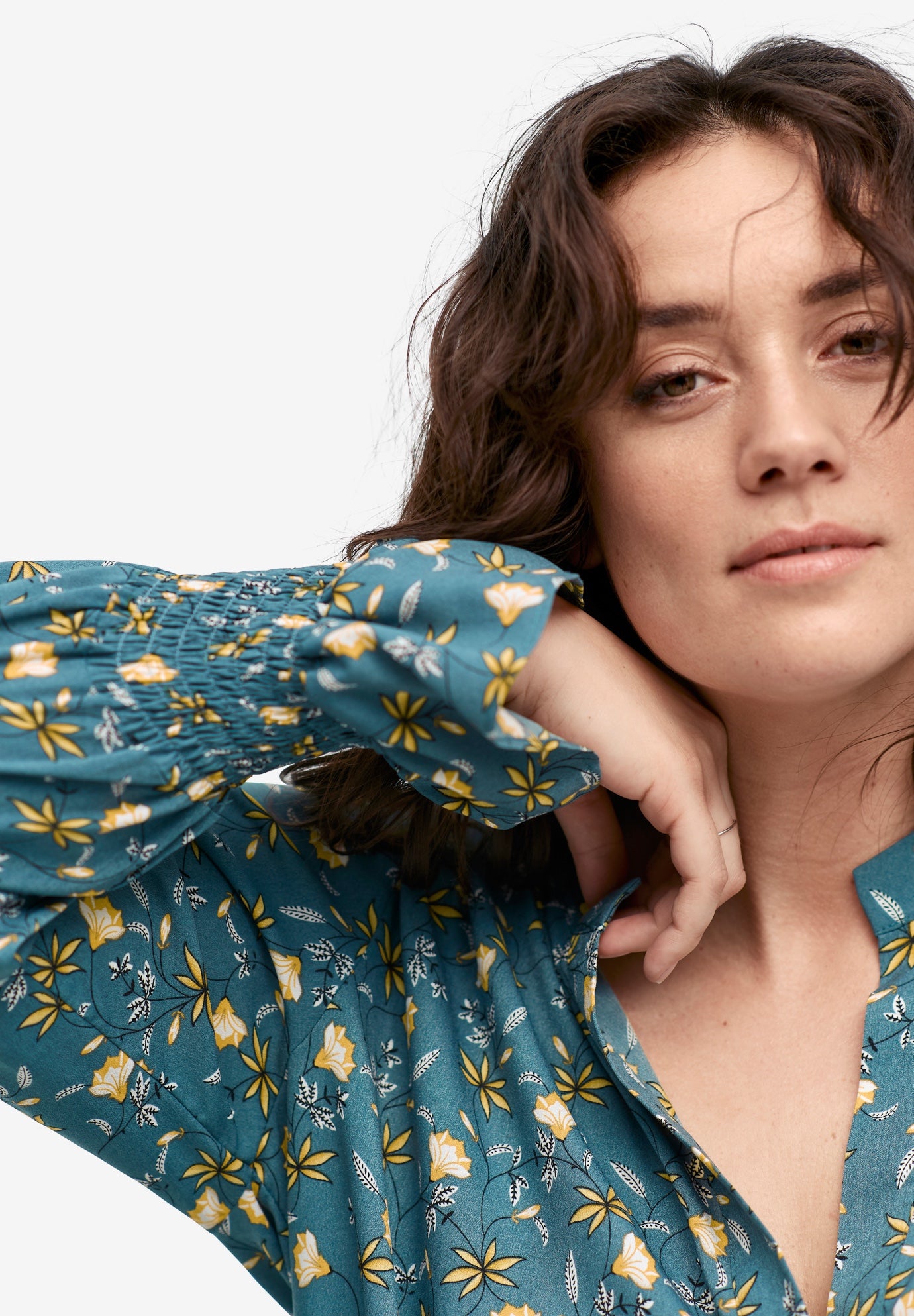 Floral Notch-Neck Blouse image number 2