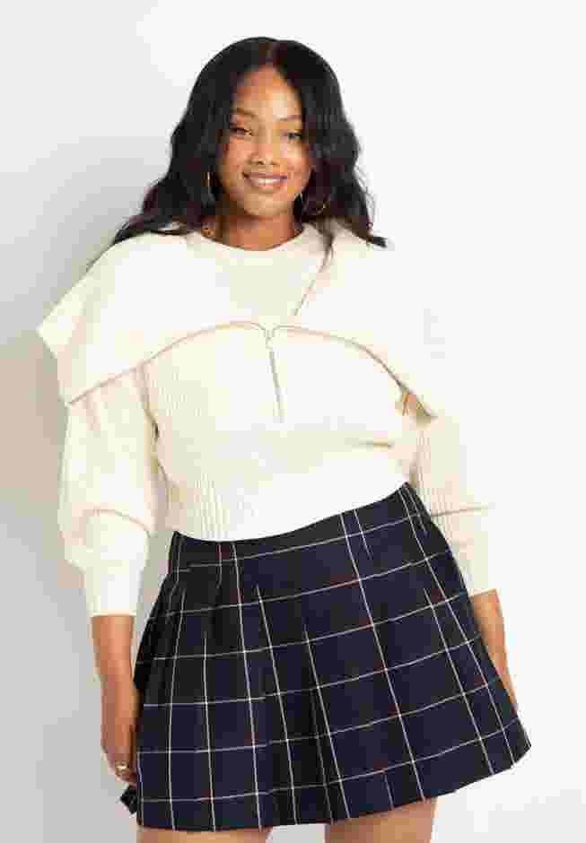 Overlay Zip Up Sweater image number 0