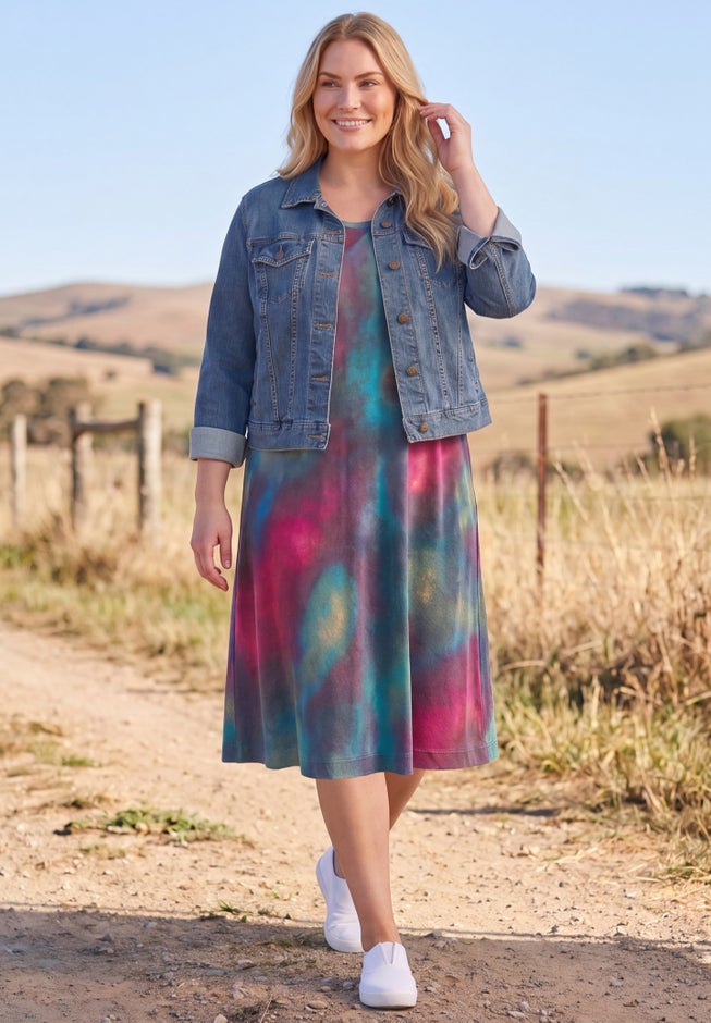 Stretch Denim Jean Jacket image number 4